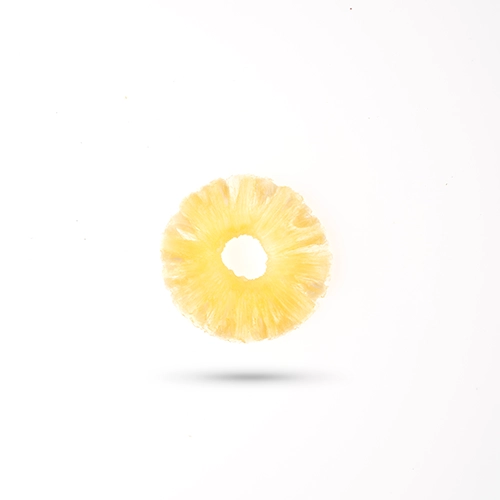 dried pineapple ring on white background by 18foods