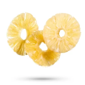 dried pineapple ring on white background by 18foods