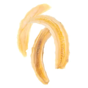 dried banana ring on a white background by 18foods