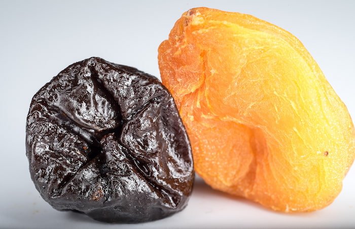 dried apricot and dried prunes