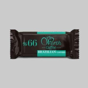 small chocolate bar with Brazilian coffee %66 black & blue pillow packaging